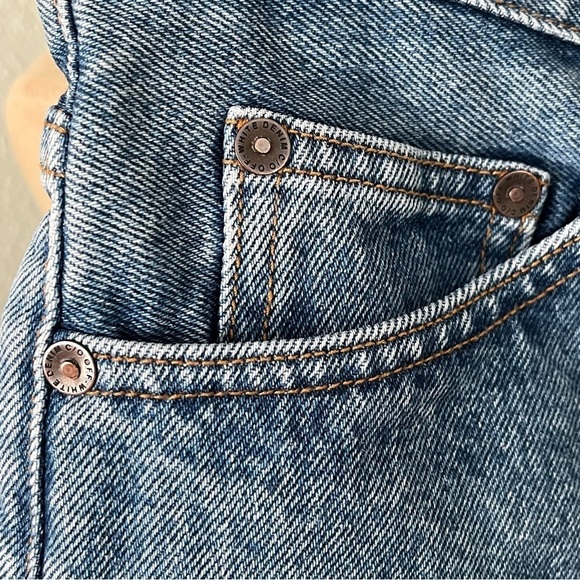 OFF-WHITE Main Label Blue Denim Shorts sz 28 Rose Stripe Virgil Abloh - Picture 13 of 16